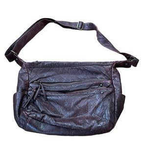 Textured Brown Crossbody Bag